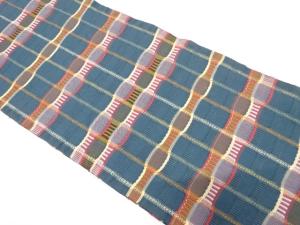 アンティーク　変わり織　縞によろけ横段模様織り出し名古屋帯（着用可）